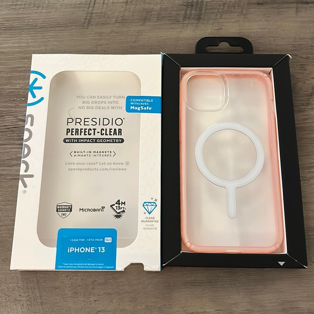 Presidio Perfect-Clear with Impact Geometry Magsafe iPhone 13 Case